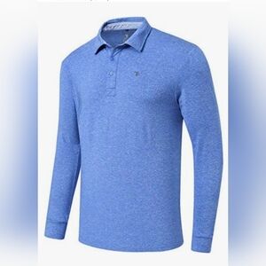 Stylish Blue Long Sleeve Polo for Men